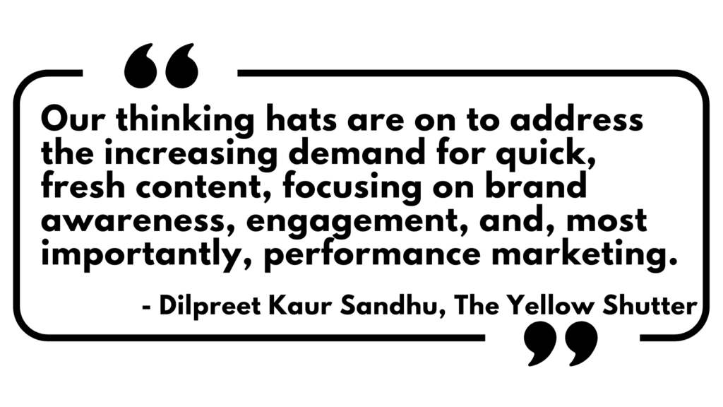 Dilpreet Kaur Sandhu, business growth, journey, The Yellow Shutter, success, interview, key milestones, creative adaptability, audio production, AI, passion, artificial intelligence, growth, production, production house, international partners, Banglore, Mumbai, Delhi, brands, content development, digital space, digital, online trends, vertical content, content creation, flexibility, budget-friendly, iPhone content, fresh content, brand awareness, engagement, performance marketing, short form content, long form content, innovative, quality, advertising, creation, marketing, advertising content, content in advertising, concept, retrospect, DECIBELS, studio, vertical content, vertical ad films, employer branding, testimonials, music videos, video content, content space,