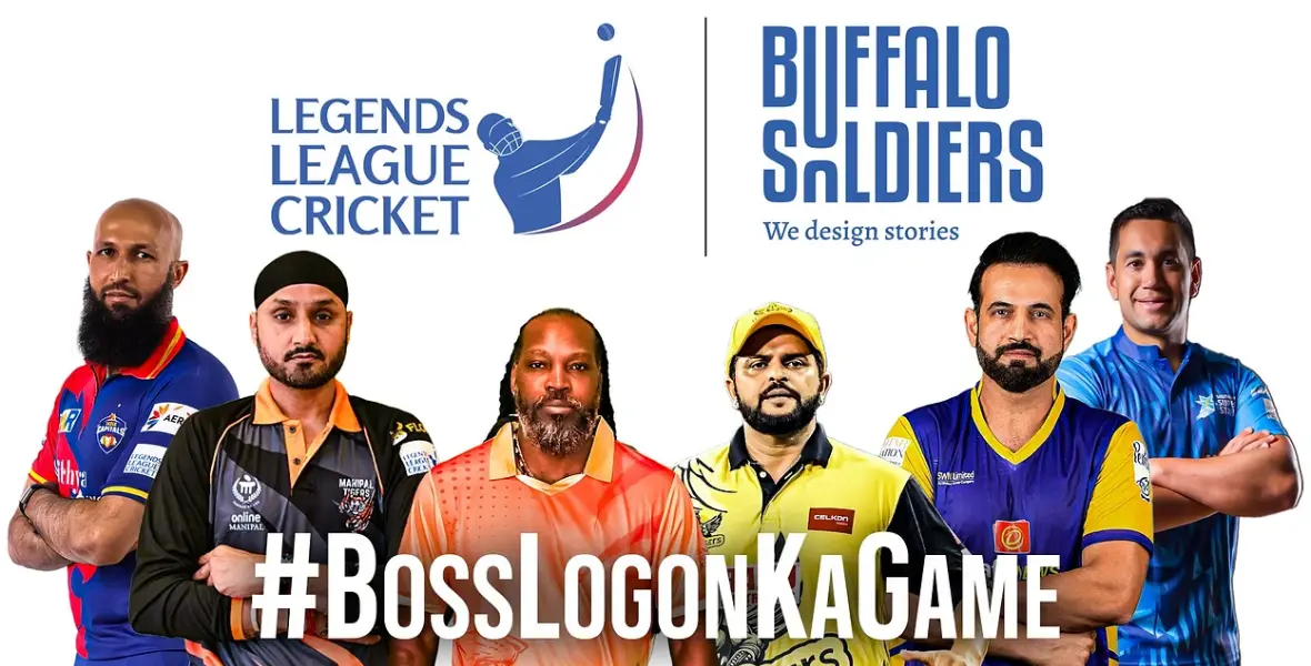 Legends League Cricket, Buffalo Soldiers, LLC 2024, Prateek Dash, Raman Raheja, Sumon K Chakrabarti, Tech Mahindra, award-winning, creative, digital, creative mandate, digital mandate, creative strategy, social media, influencer marketing, multi-agency, marketing, marketing campaigns, OOH, out of home, awareness, engagement, partnership, cricket, digital content, digital media, creative direction, Global Chess League, GCL, sports, cricket legends, memorable, innovative campaigns, creative vision, digital trends, sports marketing,