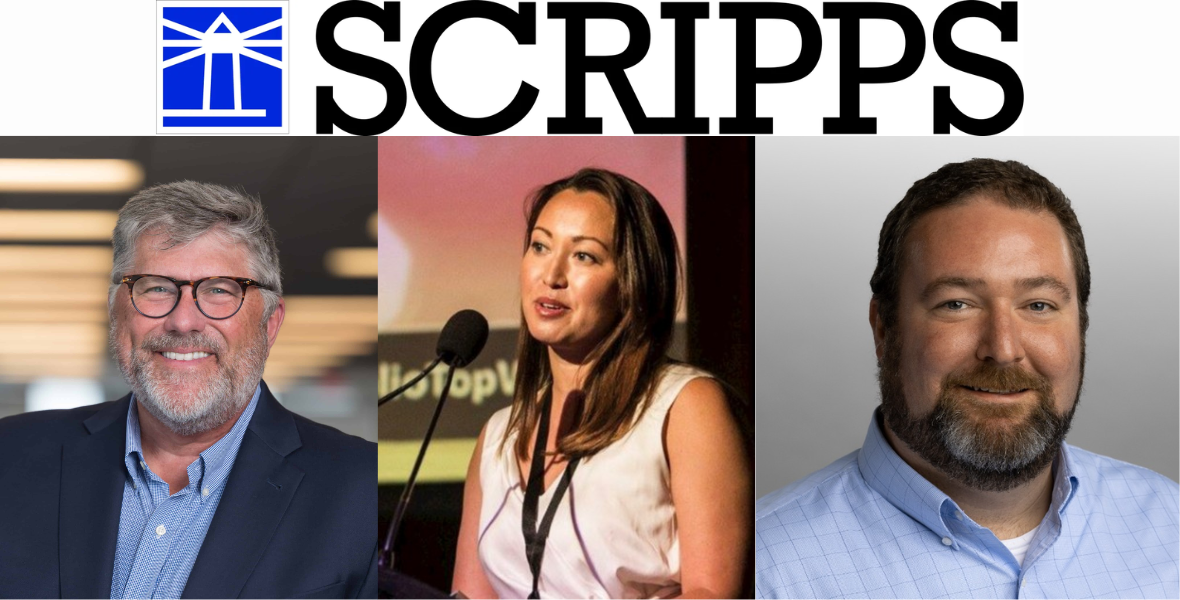 E.W. Scripps, AI strategy, leadership team, Kerry Oslund, Christina Hartman, Keith St. Peter, artificial intelligence, newsroom AI, emerging technology, AI governance, business development, AI adoption, company transformation, innovative workflows, Scripps News, media technology, Scripps executives, ATSC 3.0, media trust, journalistic integrity, ethical AI adoption, AI fluency, Scripps leadership appointments, AI in newsrooms, AI guidelines, AI business strategy, media industry innovation, AI-powered workflows, technology adoption, AI news solutions,