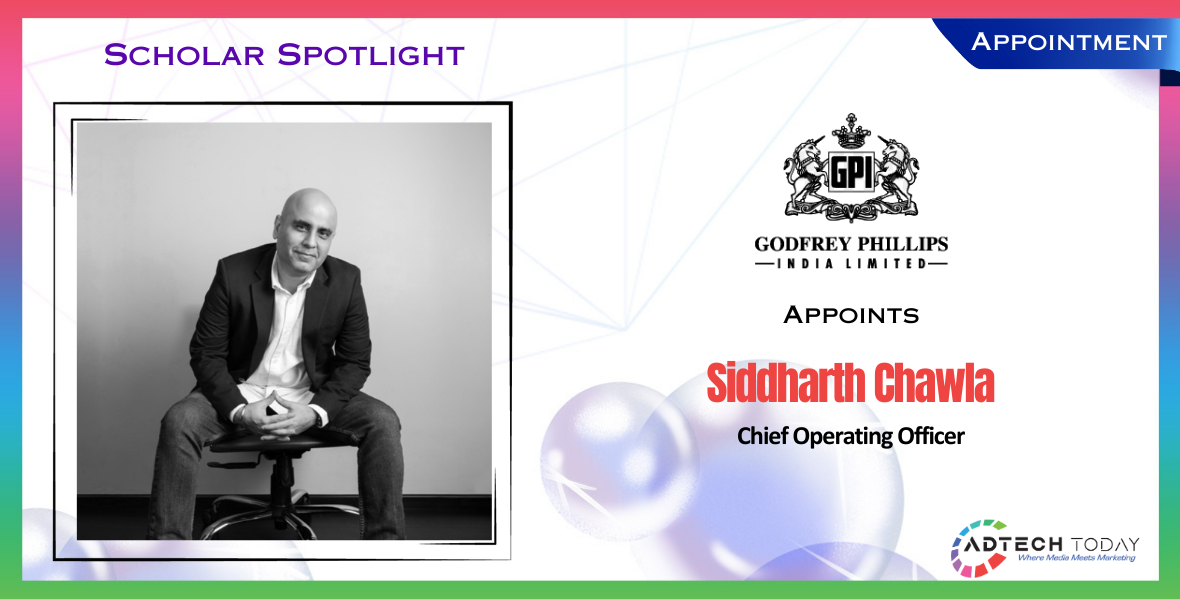 Godfrey Philips India, Siddharth Chawla, Chief Operating Officer, COO, Pharmarack Technologies, ITC Ltd, Udaan, business head, growth leadership, FMCG, e-commerce, tobacco manufacturing, BSE, strategic leadership, supply chains, go-to-market strategies, product categories, distribution channels, innovation, senior management, cross-functional leadership, industry experience, corporate leadership,