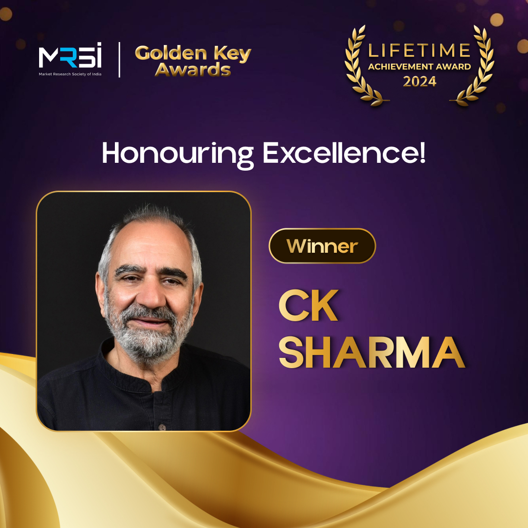 Market Research Society of India (MRSI), Golden Key Awards 2024, Lifetime Achievement Awards, C. K. Sharma, Ashok Das, Dr Lalit S. Kanodia, Transformational Impact Award, Market Research and Insights Industry, Hansa Research, Indian Readership Survey (IRS), Rural SEC, INTAM, IMRB, ORG-MARG, Marketing & Business Associates (MBA), Gallup Organization, Customer Engagement, Employee Engagement, Citizen Scorecards, World Bank, Customer Experience Frameworks, Conjoint Measurement, Datamatics Group, Tata Consultancy Services (TCS), MIT Alumni, IIT Mumbai, Nitin Kamat, Market Research Excellence, Thought Leadership in Market Research, Innovation in Market Research, Market Research Awards, India Market Research Industry, ESOMAR, IIM Ahmedabad, IIT Bombay, MICA, Jamnalal Bajaj Institute of Management Studies, Indo-American Chamber of Commerce, IMC Chamber of Commerce and Industry, Data Analytics in Market Research, Digitization of Market Research, Market Research Conferences, Market Research Thought Leaders, Market Research Veterans, Market Research Emerging Talent, Market Research Innovation, Market Research Pedagogy, Market Research Industry Evolution, Market Research in South Asia, Market Research in Sri Lanka, Bangladesh, Nepal,