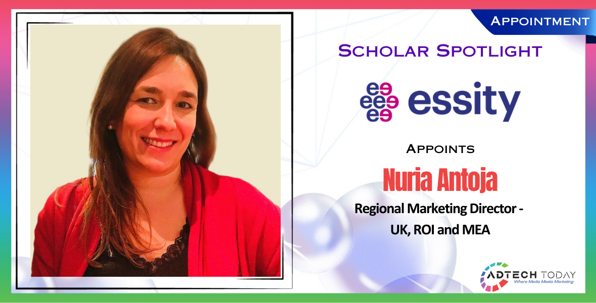 Essity, Nuria Antoja, Regional Marketing Director, Essity UK, Essity ROI, Essity MEA, Consumer Goods, FMCG, Henkel, Mondelez, Reckitt, sustainability, transparency, Anti-Greenwash Charter, Didsbury Manchester, Bodyform, Tena, Cadbury, Green & Blacks, Dettol, Durex, Nurofen, Gaviscon, Milka, Suchard, marketing leadership, women in leadership, Net Revenue Management, consumer-first strategies, profitable growth, brand equity campaigns, workplace diversity, gender health gap, environmental sustainability, social sustainability,