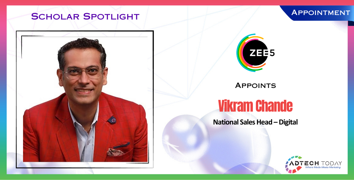 ZEE5, Vikram Chande, National Sales Head Digital, OTT platform, digital media, programmatic advertising, performance marketing, revenue strategy, audience engagement, digital sales strategy, Samsung Ads, Adobe, GroupM, Dentsu International, LS Digital, Directi, digital entertainment industry, media marketplace setups, P&L management, revenue growth, audience strategies, OTT landscape, online streaming, media sales, digital marketing expert, digital transformation, content monetization, media planning, LinkedIn announcement, career growth, advertising leadership, OTT growth strategy,