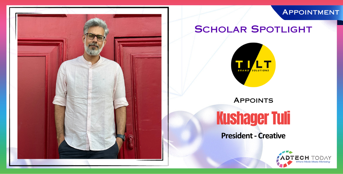Tilt Brand Solutions, Kushager Tuli, President Creative, advertising, brand consultancy, creative leadership, marketing, storytelling, strategic thinking, Adarsh Atal, Leo Burnett, Ogilvy, McCann, JWT, Coca-Cola, Nescafe, The Times of India, BMW, Mastercard, Star Sports, Tata Motors, Perfetti, HUL, Pepsi, Visa, brand communications, integrated campaigns, creative excellence, advertising industry, marketing strategy, digital marketing, content creation, consumer engagement, advertising agencies, creative storytelling, leadership in advertising, brand building, award-winning campaigns, advertising trends, media strategy, communications landscape, creative direction, Tilt creative team, brand growth, industry innovation,