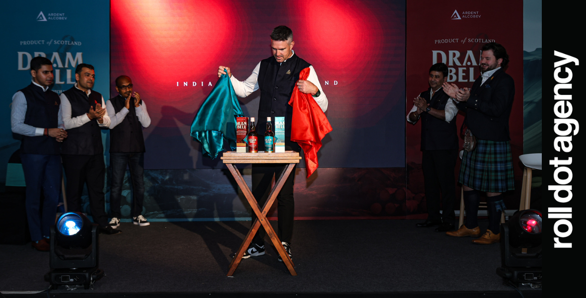 Ardent Alcobev, Roll Dot Agency, Kevin Pietersen, premium spirits, whisky, gin, vodka, rum, brand strategy, digital marketing, creative agency, India alcohol market, bottled-in-origin spirits, Dram Bell whisky, luxury beverages, marketing partnership, consumer engagement, UK India collaboration, alcohol branding, premium liquor, beverage marketing, alcoholic beverages, spirits industry, brand storytelling, international quality spirits, affordable luxury, Indian whisky market, global spirits branding, creative communication, alcohol advertising, premium alcohol brands, spirits marketing, Ardent Alcobev India, Roll Dot Agency London,