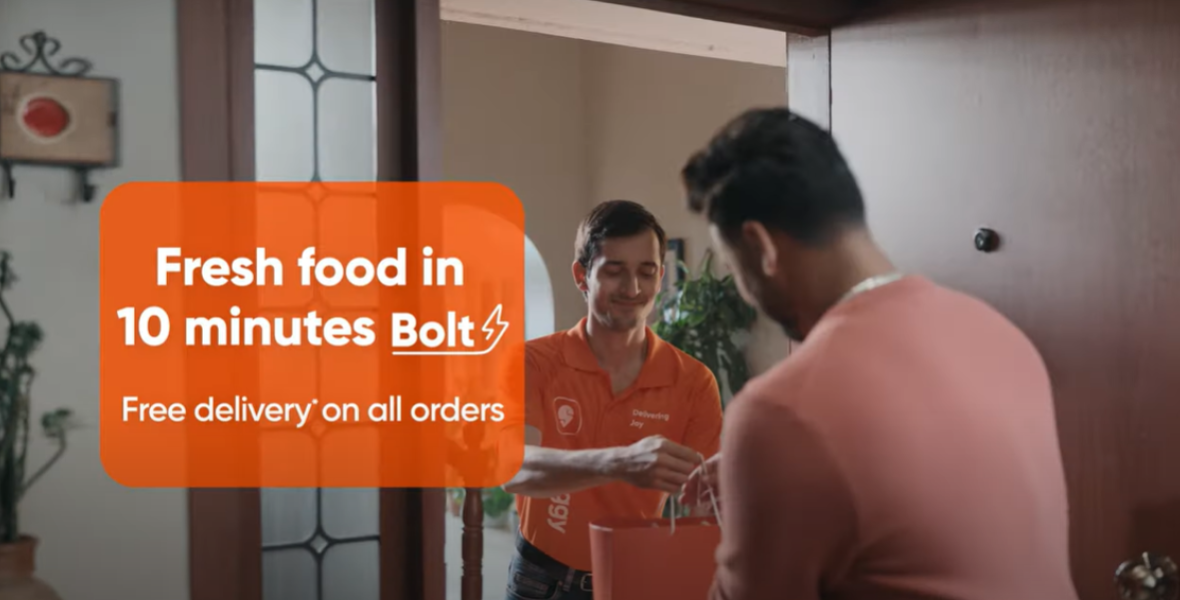 Swiggy, Swiggy Bolt, Bolt on Swiggy, Rishabh Pant, food delivery, quick food delivery, 10-minute delivery, fresh food, fast food delivery, convenience, online food ordering, digital campaign, Moonshot, Tanmay Bhat, Devaiah Bopanna, Puneet Chadha, Deep Joshi, Rohit Kapoor, Swiggy Food Marketplace, restaurant partners, customer satisfaction, food tech, innovation in food delivery, advertising, marketing campaign, Indian cricketer, youth icon, fast meals, Swiggy 10-minute delivery, Swiggy advertising campaign,