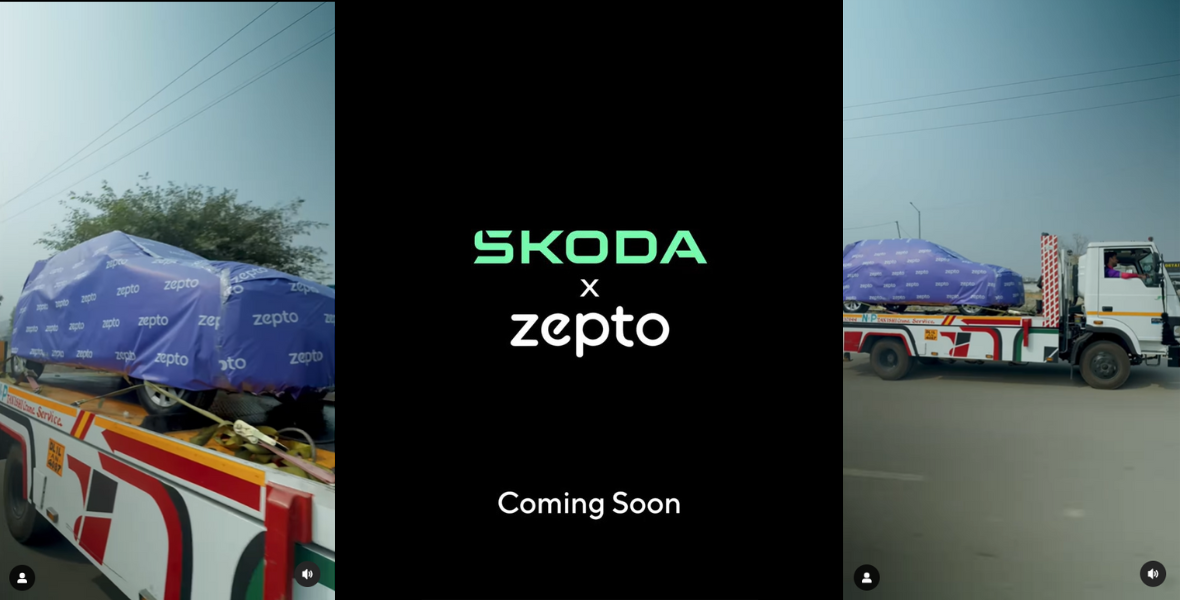 Zepto, Škoda Auto India, quick commerce, Škoda Kushaq, online car booking, car servicing, automotive services, fast delivery, Bengaluru, partnership, automotive industry, Zepto partnership, car purchase, car delivery, quick commerce platform, February 2024, Škoda cars, online services, vehicle servicing, rapid delivery, Škoda dealership, digital car buying, online automotive solutions, Zepto delivery service, car maintenance, car ordering, car service booking,