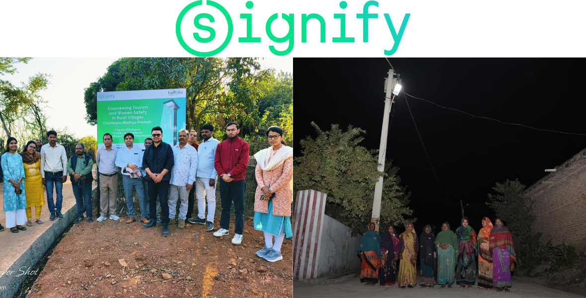 Signify, Signify India, lighting solutions, sustainable lighting, LED streetlights, solar lighting, solar streetlights, energy-efficient lighting, Har Gaon Roshan, CSR initiative, corporate social responsibility, community lighting, rural electrification, Madhya Pradesh, Chhatarpur district, India, tribal villages, women safety, tourism development, security enhancement, socio-economic development, Haritika NGO, solar home lighting systems, renewable energy, environmental sustainability, public safety, smart lighting, Nikhil Gupta, Signify Greater India, government partnerships, lighting technology, rural development, village electrification, smart cities, green energy, impact-driven projects,