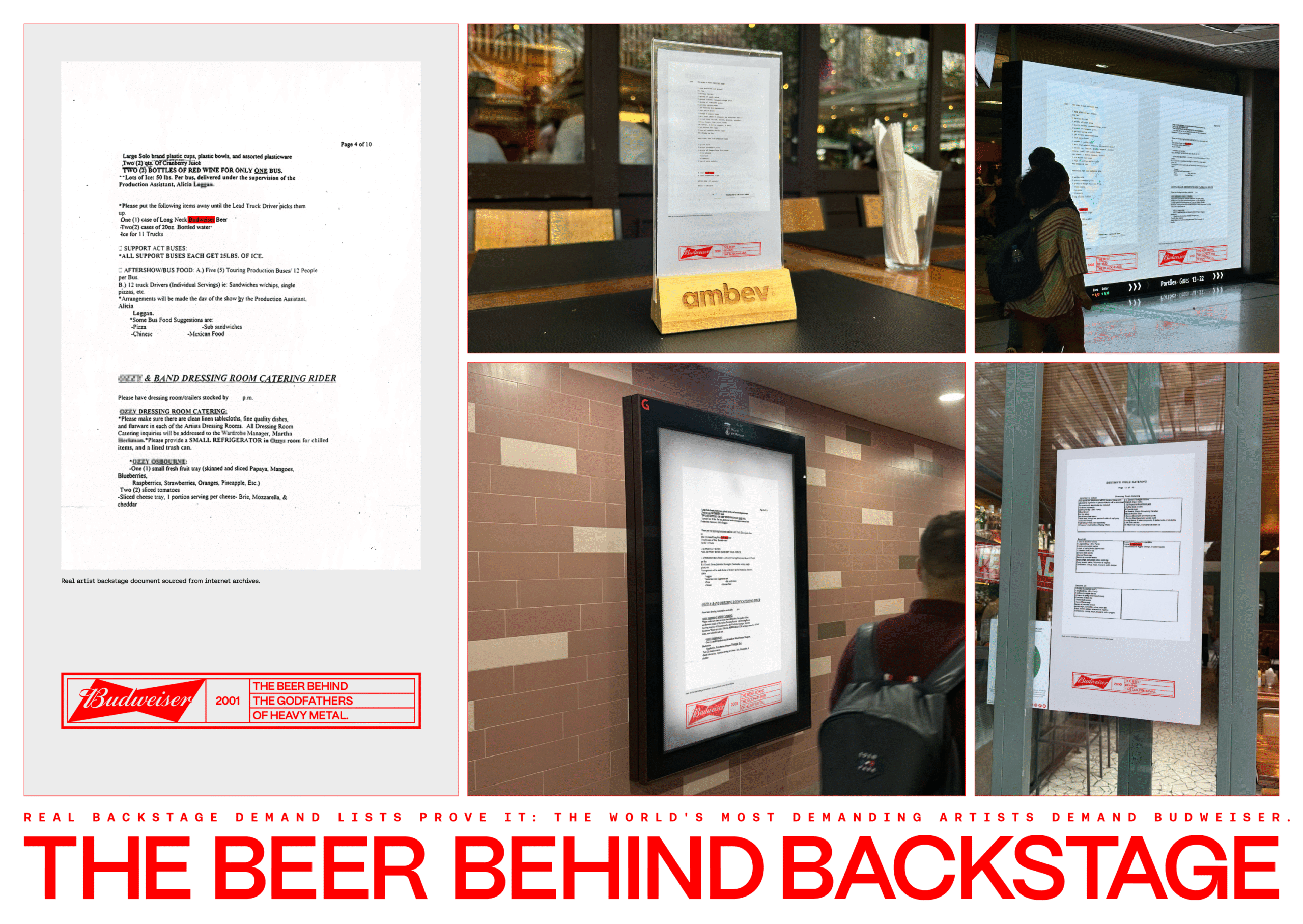 Budweiser, The Beer Behind The Backstage, Lollapalooza Brazil, Africa Creative, Mariana Santos, Heloisa Pupim, Sergio Gordilho, Nicholas Bergantin, Madison Square Garden, Morumbi Stadium, Masonic Temple Theater, Hollywood Palladium, backstage riders, music industry, brand campaign, music legends, tour demands, festival sponsor, out-of-home media, interactive campaign, fan engagement, global beer brand, iconic music venues, brand legacy, artist partnerships, creative advertising, music history, Budweiser campaign, backstage activation, music marketing, Sudip Roy, Bodhitree Multimedia, 