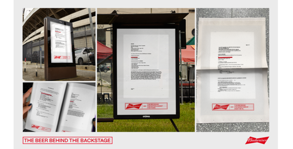 Budweiser, The Beer Behind The Backstage, Lollapalooza Brazil, Africa Creative, Mariana Santos, Heloisa Pupim, Sergio Gordilho, Nicholas Bergantin, Madison Square Garden, Morumbi Stadium, Masonic Temple Theater, Hollywood Palladium, backstage riders, music industry, brand campaign, music legends, tour demands, festival sponsor, out-of-home media, interactive campaign, fan engagement, global beer brand, iconic music venues, brand legacy, artist partnerships, creative advertising, music history, Budweiser campaign, backstage activation, music marketing, Sudip Roy, Bodhitree Multimedia,