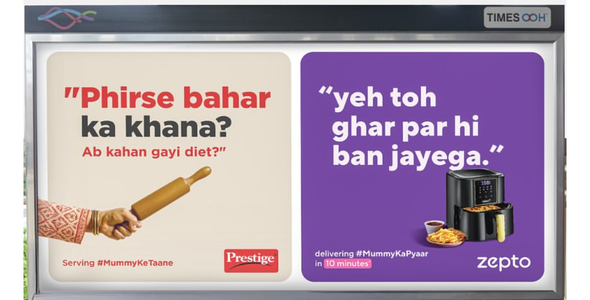 TTK Prestige, Mother's Day 2025, mummy ke taane, Indian mothers, Indian households, emotional advertising, nostalgic marketing, family storytelling, 22feet Tribal Worldwide, Zepto, Out-Of-Home campaign, OOH India, billboard campaign, metro station ads, traffic signal ads, Indian culture marketing, love language of moms, creative ad campaigns, urban advertising India, advertising with emotion, Indian family life, Mummy’s nagging, brand storytelling, campaign with heart, real-life dialogues, cultural insights, heartwarming ads, Indian kitchen brands, 10-minute delivery Zepto, Anil Gurnani, Vishnu Srivatsav,