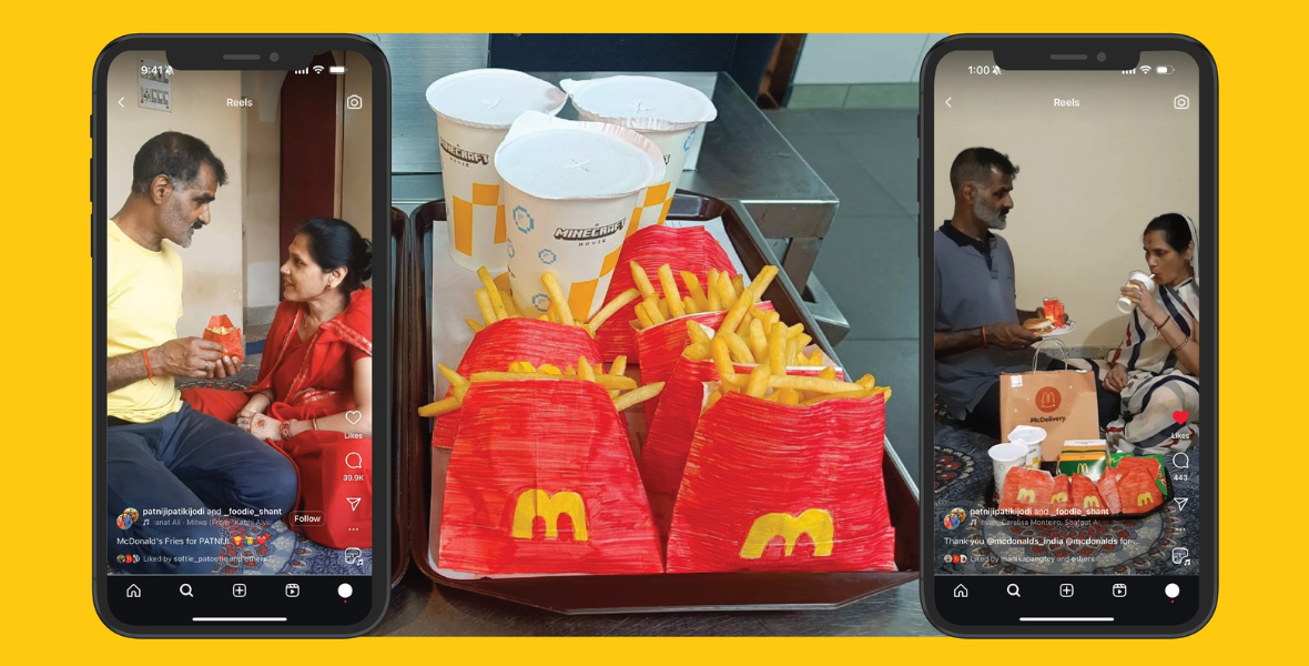 McDonald’s India, viral reel, Gen-Z romance, Patni Ji Pati Ki Jodi, custom fries box, McDonald’s surprise, Siliguri, DDB Mudra, social media marketing, brand engagement, user-generated content, personalized packaging, McDonald’s viral moment, Instagram reel, influencer moment, viral marketing India, McDonald’s love story, McDonald’s campaign 2025, real-life brand moment, fries reel McDonald’s, McDonald’s customer surprise, emotional marketing, Gen-Z content, heartwarming brand story, McDonald’s India viral, brand storytelling, real customer engagement, fries love story,