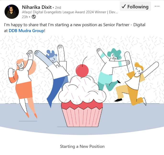 DDB Mudra Group, Niharika Dixit, Senior Partner Digital, digital marketing, media strategy, advertising industry, marketing leadership, agency news, digital transformation, career move, media planning, campaign management, performance marketing, social media marketing, advertising agency, marketing news,