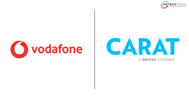Carat team celebrating the renewal of Vodafone Group media buying account across EMEA regions
