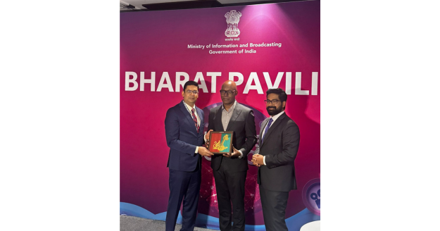 Bharat Pavilion inaugurated at TIFF 2025 featuring the launch of WAVES Bazaar, India’s first global e-marketplace for film, media, and AVGC-XR, with dignitaries and industry leaders present