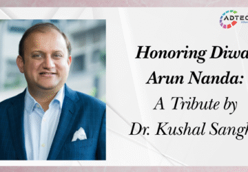 Portrait of Sir Arun Nanda with visuals of iconic brands like Maruti Suzuki, Airtel, Taj Hotels, and Gold Spot, symbolizing his contribution to Indian advertising,