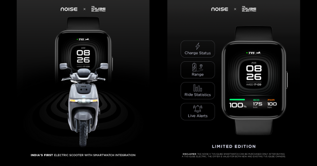 Noise and TVS Motor launch India’s first EV-Smartwatch integration with TVS iQube electric scooter for connected, safer rides