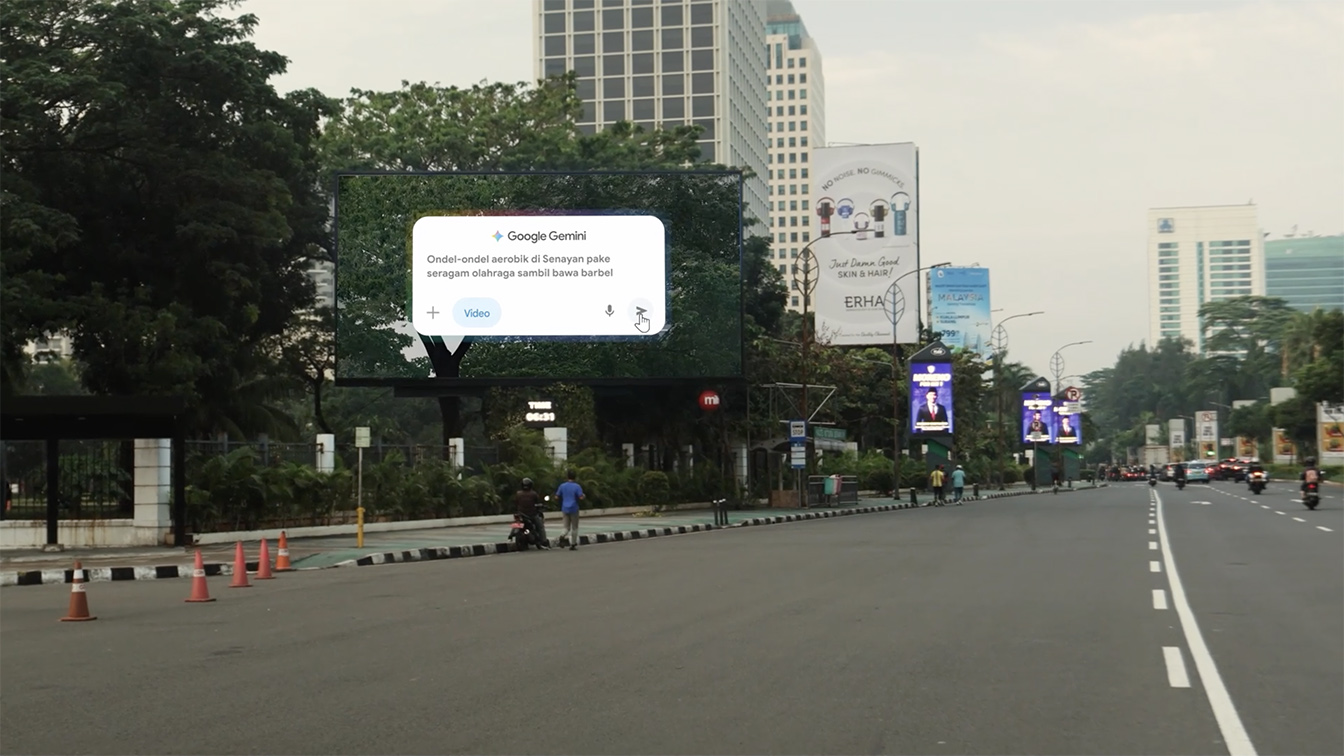 AI-powered “see-through” billboard campaign launched by DDB Singapore, Superson, Google Indonesia, and Hagia Labs using Veo 3 technology