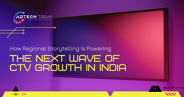 Illustration of CTV adoption rising across India’s tier-2 and tier-3 cities with regional content growth,