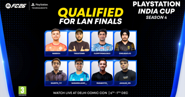 Top 8 finalists announced for the PlayStation India Cup EA SPORTS FC 26 LAN Finale by PlayStation India and NODWIN Gaming
