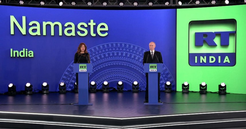 Ashok Bagriya at the official launch of RT India in New Delhi with Russian and Indian dignitaries