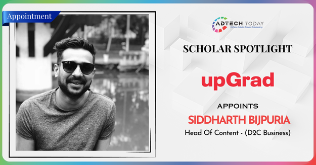 Siddharth Bijpuria appointed as Head of Content for upGrad’s D2C business