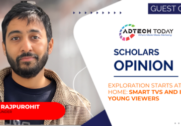 Indian family watching Smart TV together in a living room, highlighting shared digital viewing and children’s content,