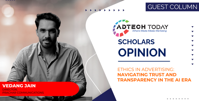 Illustration showing AI algorithms analysing consumer data to personalise digital advertising while highlighting privacy, transparency, and ethical considerations,