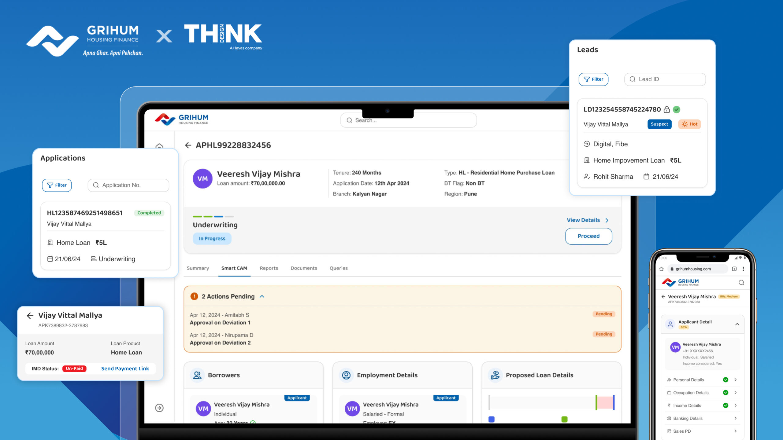 Think Design, Grihum Housing Finance, Havas India, digital transformation, housing finance, fintech, UX design, UI design, experience design, lending, loan processing, financial services, India, Aadhaar, automation, enterprise platform, customer experience, product design, innovation, technology