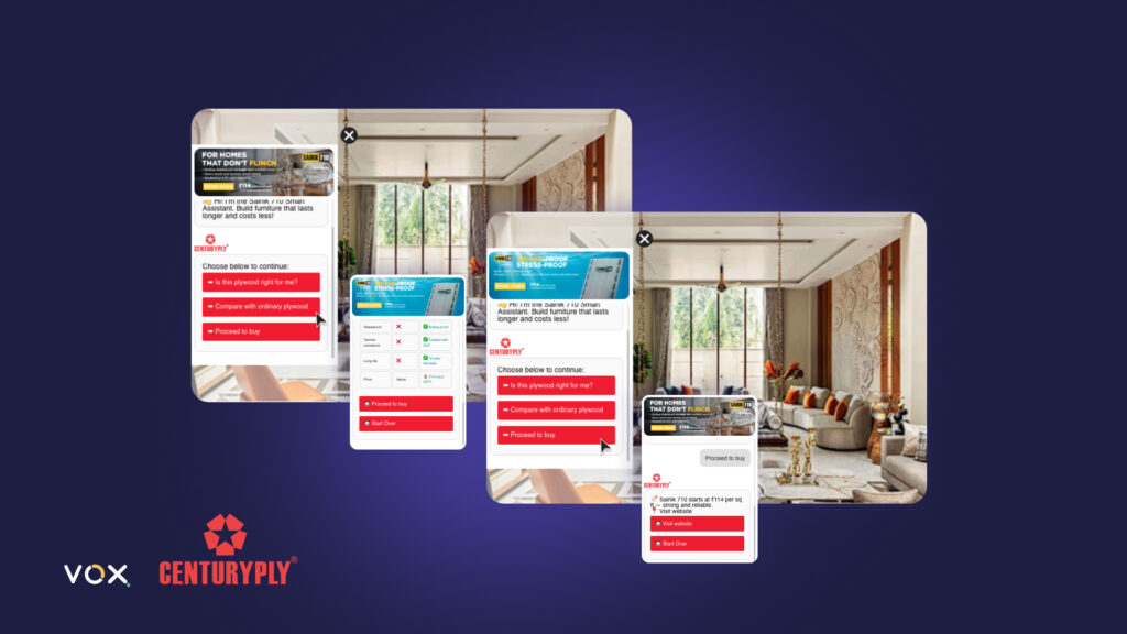 CenturyPly, Sainik 710, Hybrid, VOX AI, contextual advertising, AI advertising, conversational advertising, AI vision platform, AI chatbot ads, interactive advertising, home improvement marketing, digital marketing, brand partnership, AdTech