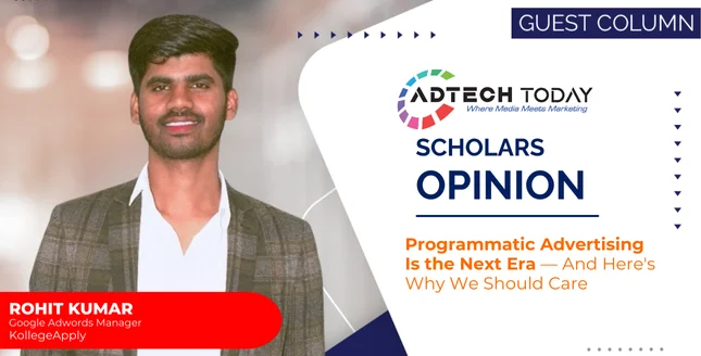Illustration of programmatic advertising using AI and data to optimize digital campaigns across multiple platforms,