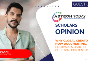 Vibrant Indian festival celebration with colors, traditional attire, and people capturing moments for social media content,