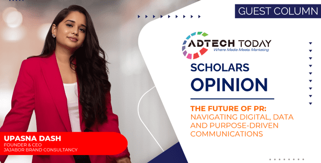 Illustration showing the evolution of public relations with AI, data, and purpose driving modern communication strategies,